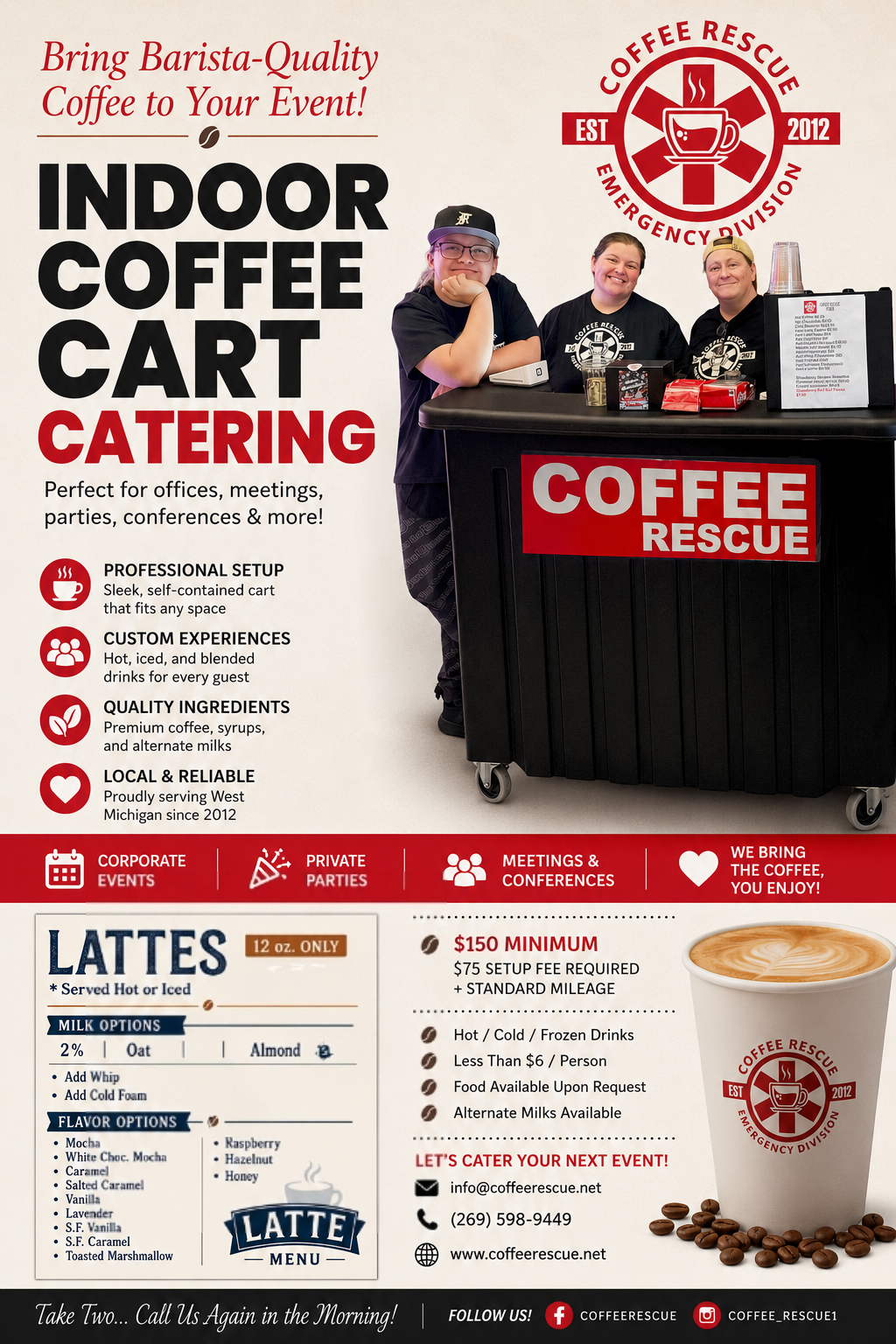 Indoor Coffee / Espresso Cart Catering